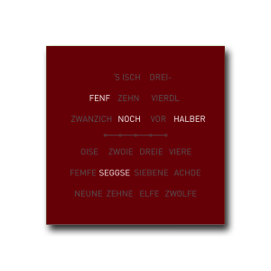 Wortuhr LISA 2.0 IP – Schwäbisch – 40×40 cm – IP/WLAN