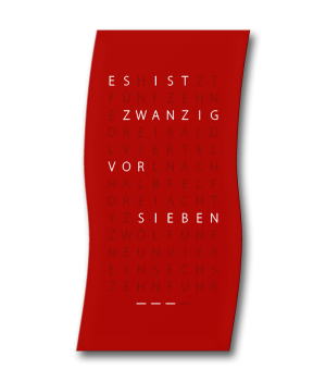 Wortuhr WAVE – Hochglanz – 32x62 cm