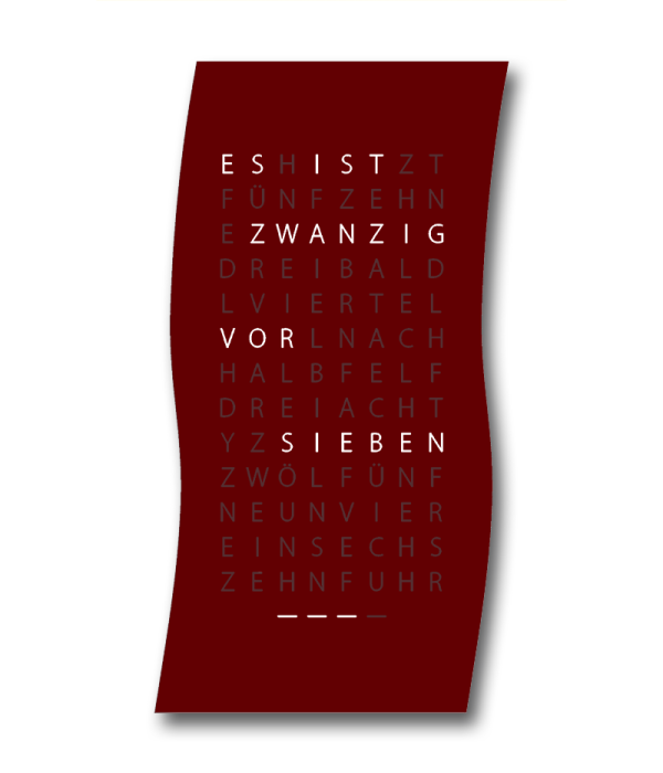 Wortuhr WAVE IP – Satiniert –  32x62 cm  – IP/WLAN